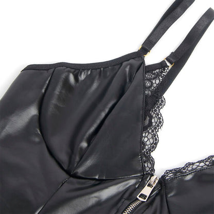 SUBBLIME - 955465 BLACK LEATHER ZIPPER BODY L/XL - Kink&Play
