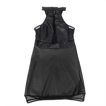 SUBBLIME - 955489 HALTER NECK DRESS WITH TRANSPARENCIES BLACK L/XL - Kink&Play
