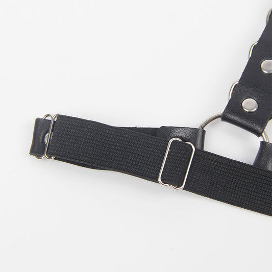 SUBBLIME - BELT AND GARTER HARNESS WITH RINGS AND CHAINDETAIL ONE SIZE - Kink&Play