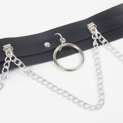 SUBBLIME - BELT AND GARTER HARNESS WITH RINGS AND CHAINDETAIL ONE SIZE - Kink&Play