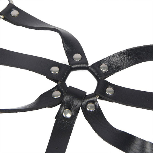 SUBBLIME - BODY HARNESS ADJUSTABLE STRAPS LEATHER BLACK ONE SIZE - Kink&Play