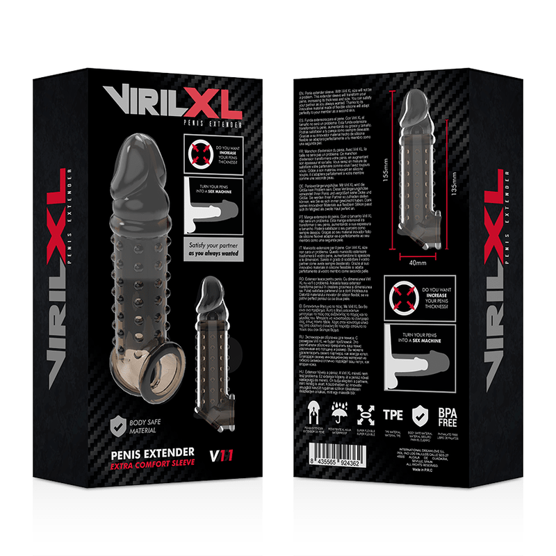 VIRILXL - PENIS EXTENSION AND SHEATH V11 BLACK - Kink&Play