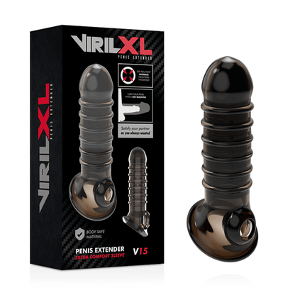 VIRILXL - PENIS EXTENSION AND SHEATH V15 BLACK - Kink&Play