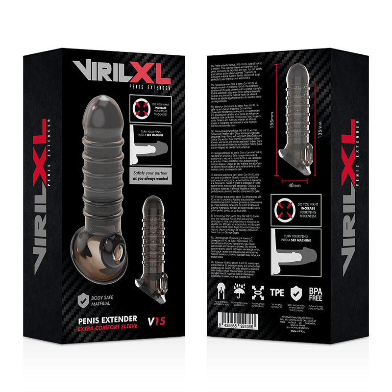 VIRILXL - PENIS EXTENSION AND SHEATH V15 BLACK - Kink&Play